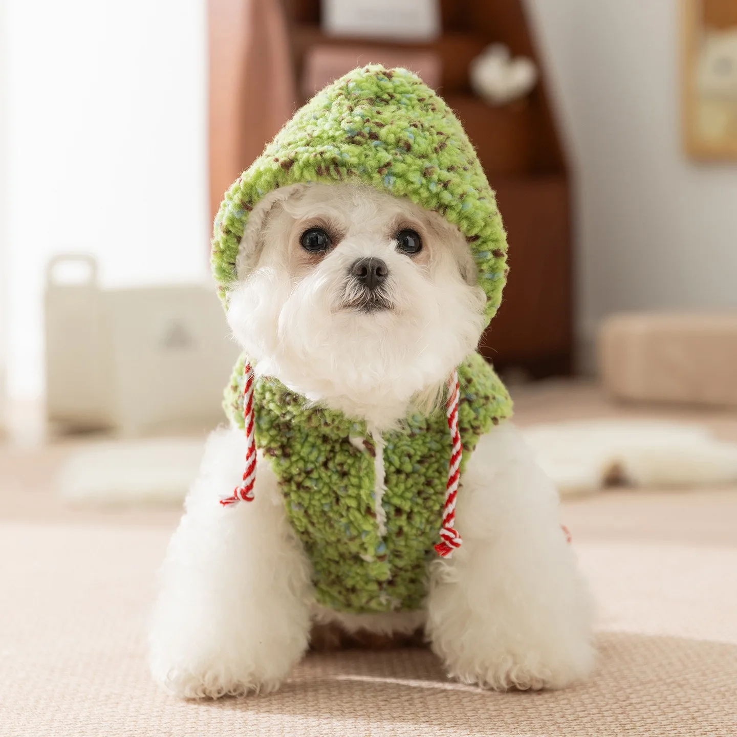 

Winter Warm Pet Clothing Lambswool Teddy Vest Small Dog Snowman Pattern Open-Front Shirt Warm Jacket for Small Dogs