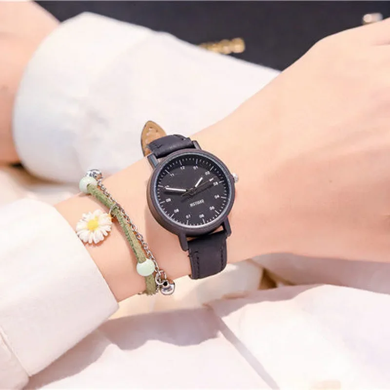 YIKAZE Women Luxury Quartz Watch PU Leather Strap Watches Waterproof Round Retro Bracelet Watch Ladies Girls Wristwatch Reloj 시계