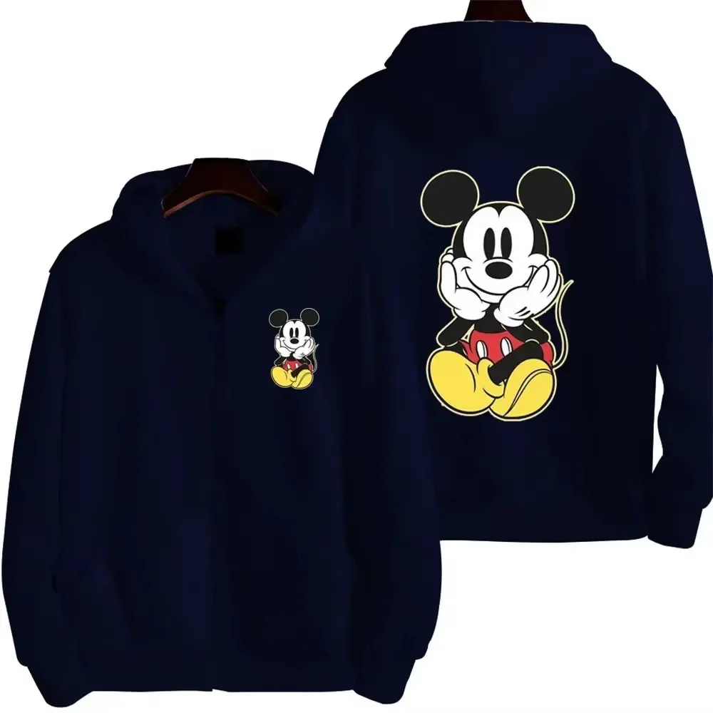 

Male and Female Disney Classic Character Mickey Mouse Cartoon Zipper Hoodie 2026 New Daily Versatile