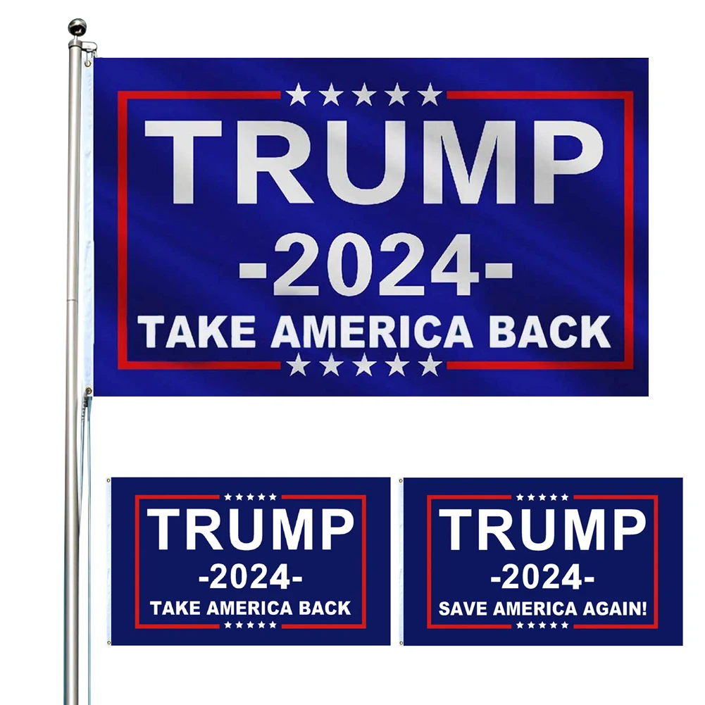 90x150cm Trump 2024 Banner Keep America Great Outdoor Trump Flag Fade Resistant Trump Pattern Flag for Home Decoration