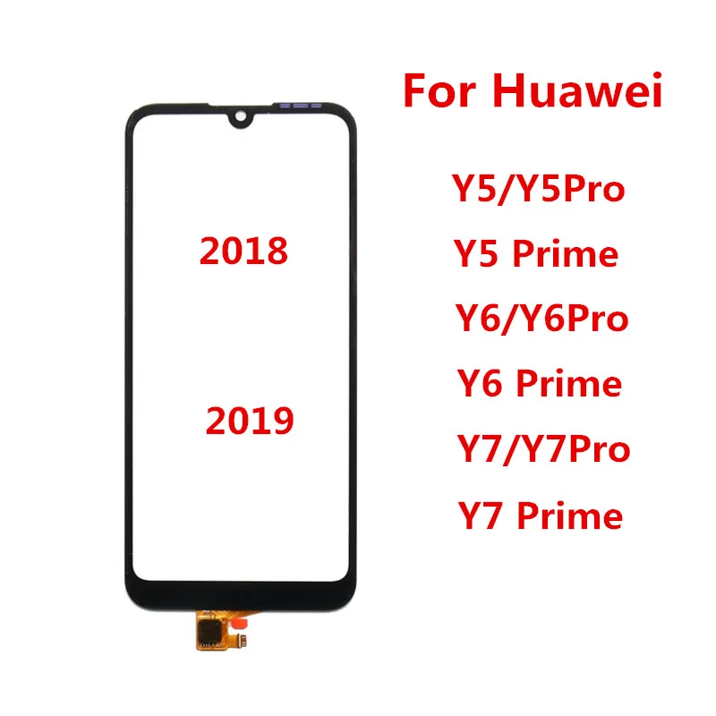 Outer Screen For Huawei Y6S Y5 Y6 Y7 Pro Prime 2018 2019 Digitizer Sensor Touch Panel LCD Display Front Glass Repair Parts