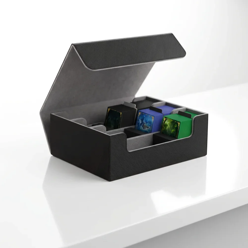 Caja para guardar cartas, capacidad  más de 1800 mazos individuales, caja  cartas con cierre magnético y cubierta  cuero