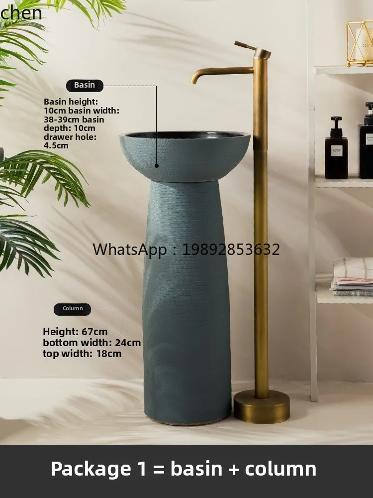O3-25  washbasin ceramic column basin outdoor washbasin platform integrated courtyard garden pool washbasin