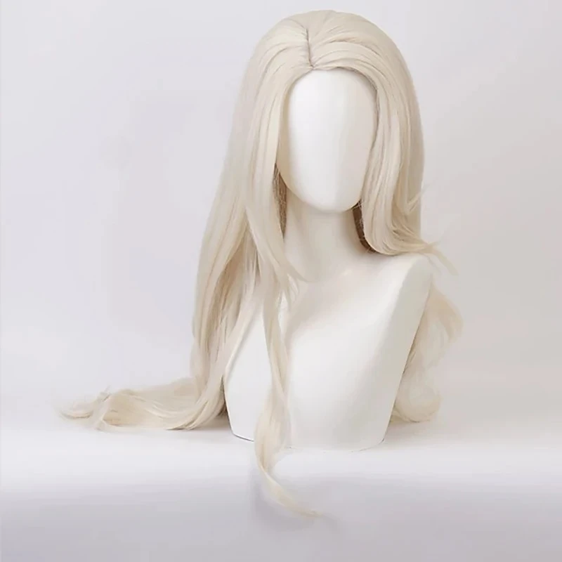 Snow Ice Queen Lange gewellte hitzebeständige Kunsthaar-Cosplay-Perücken Neue Elsa-Perücke Prinzessin Cosplay-Perücken