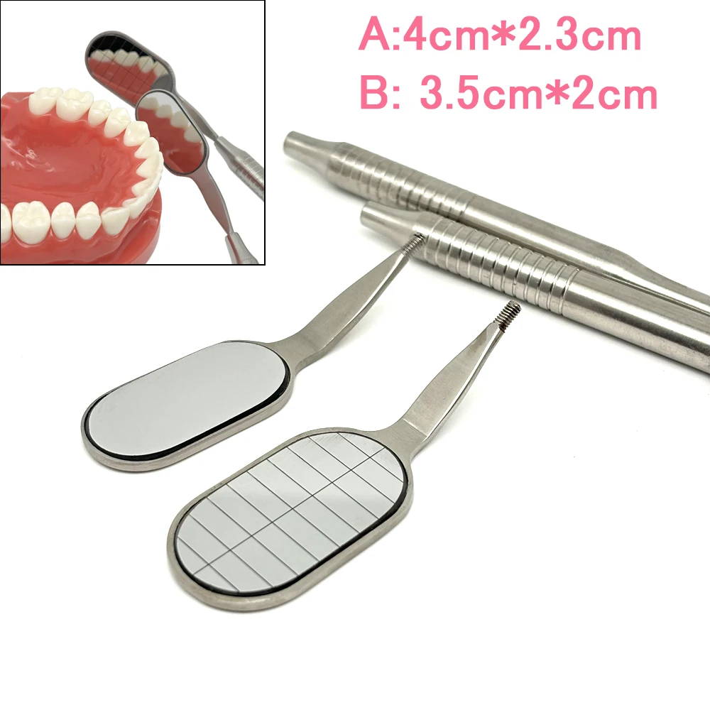 Dental długie lusterko w kształcie ust Anti-fog rodowane lusterka odblaskowe z uchwytem wysokiej jakości narzędzia stomatologiczne narzędzie do czyszczenia jamy ustnej