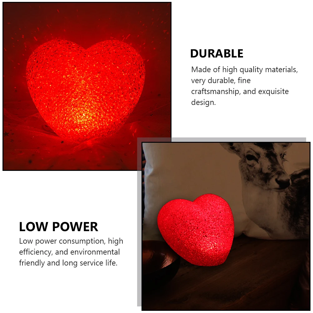 2Pcs Elegant Heart Light Low Power Consumption Exquisite Night Decoration
