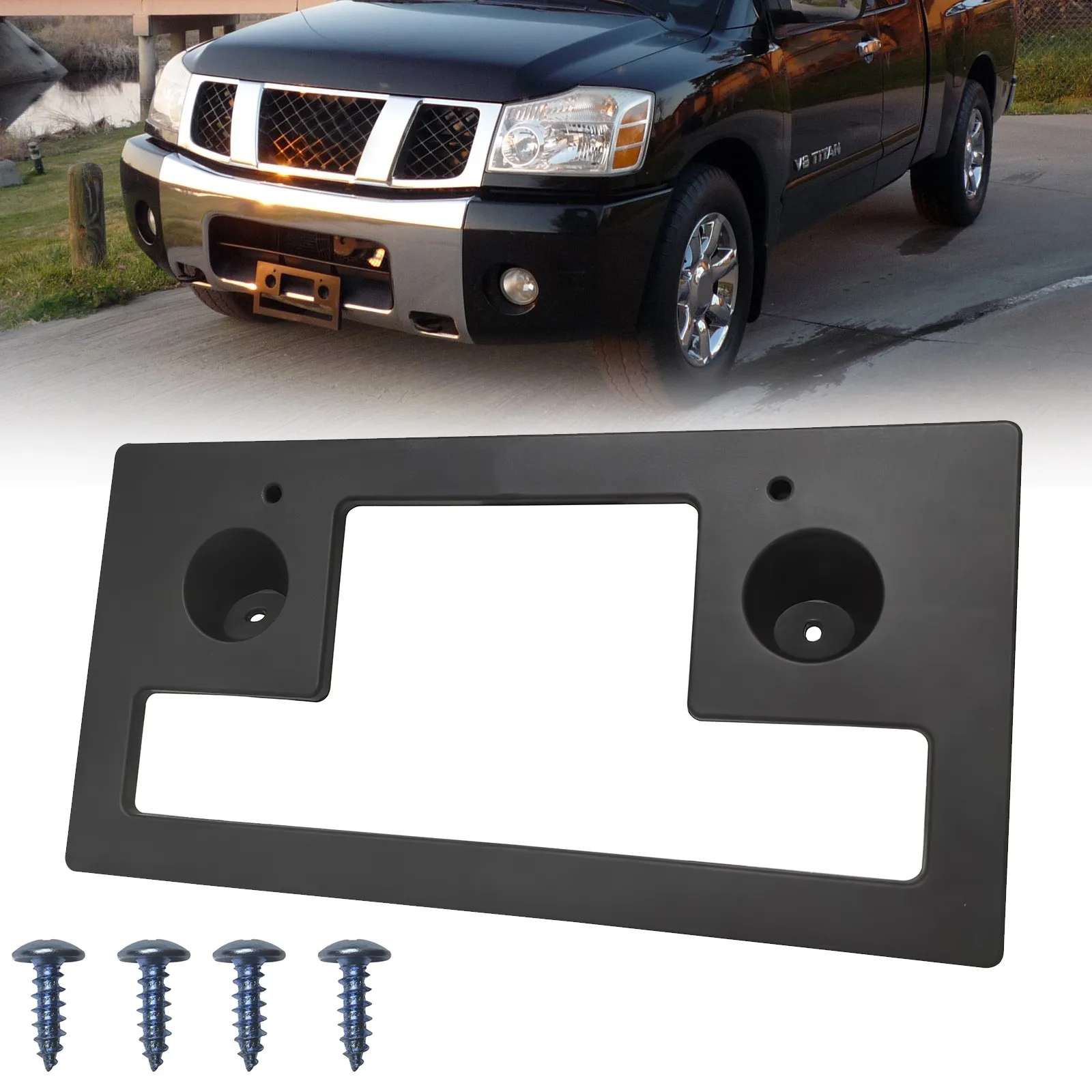 

For Nissan Titan 2004-2015 Front License Plate Frame Holder Mount Bracket