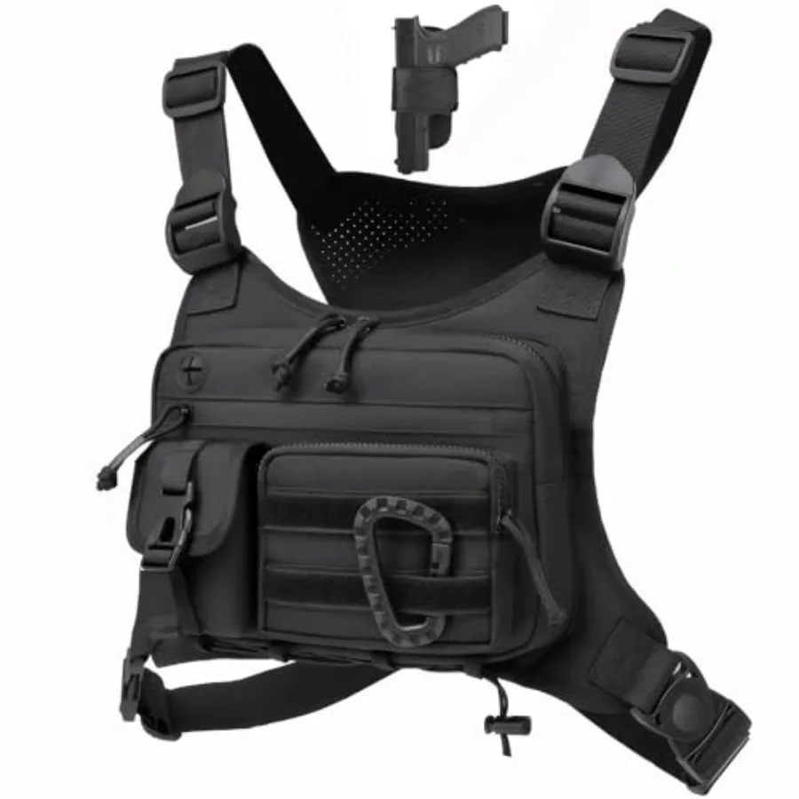 

Outdoor Chest Bag For Men and Women, Tactical Vest For Running, Cycling, EDC Chest Pack Rig For Sports and Workouts