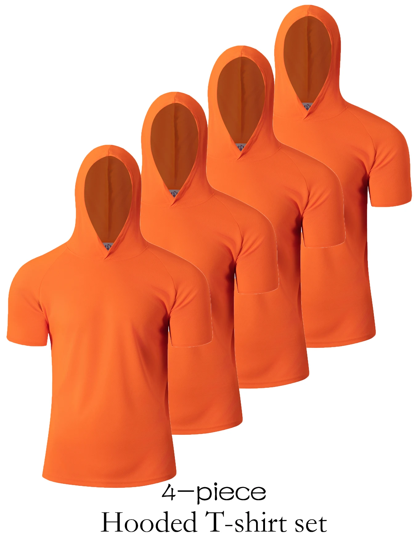 

4 Pack Solid Color Work Shirts for Mens Protective Hoodie Sun Protection Shirts Uv UPF 50+ Athletic Running Fishing Workout