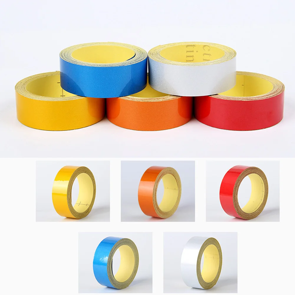 5 Colors Motorcycle Rim Tape Reflective Wheel Stickers Car Warning Effect Decals Luminous Tape Roll Bright Safety Stickers