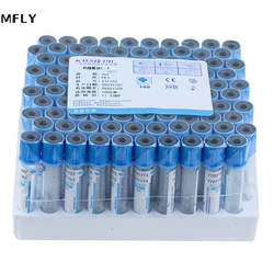 100pcs Blood collection coagulation sodium citrate plastic tube sterile negative pressure vacuum blue cap anticoagulant PRP tube