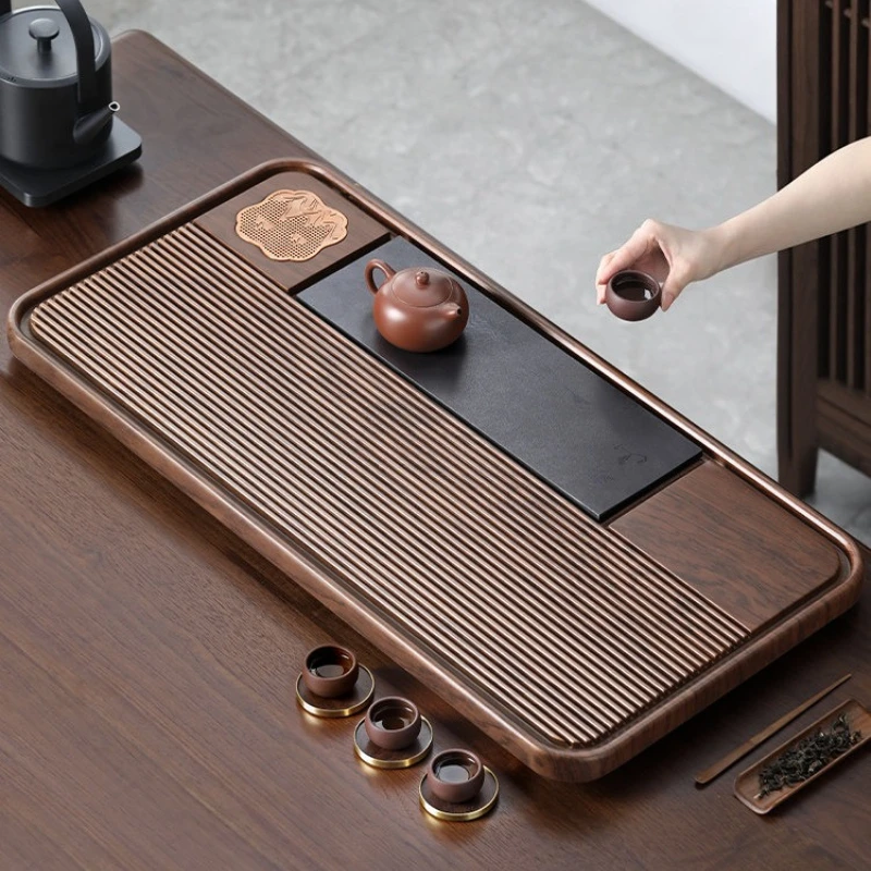 Decorative Chinese Tea Tray Luxury Gongfu Modern Original Nordic Designer Tea Tray Giant Vintage plateau inox Rectangular Tray