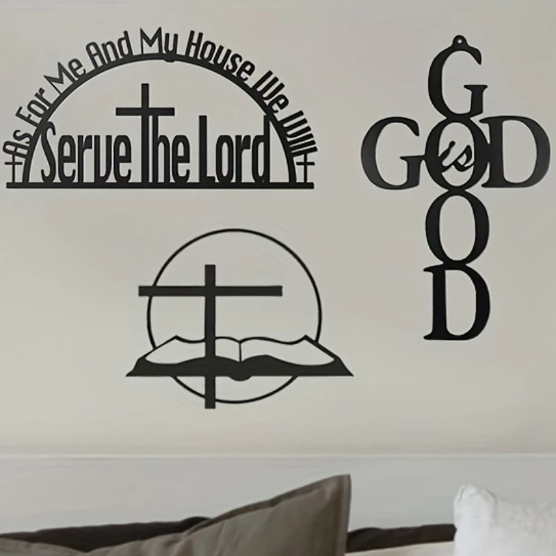 

1pc As For Me And My House Sign, Black Metal Bible Verses Wall Decor As For Me And My House Christian Wall Decor