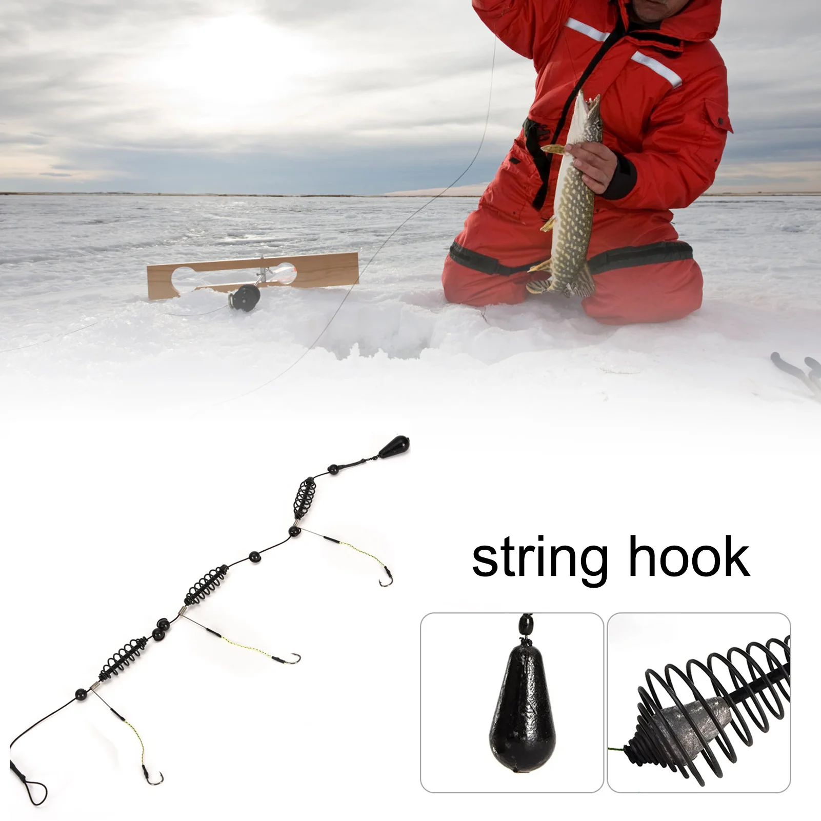 Winter Fishing String Hook High Carbon Steel Spring Fish Hook For Carp Crucian Sea Bass Fixed Point Feeding Device For Fishing