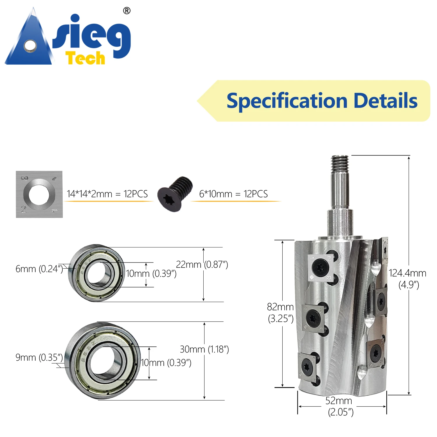 Cabezal de corte en espiral helicoidal, eje de hoja en espiral para Makita KP0810(DKP181), máquina espesadora de cepilladora de madera