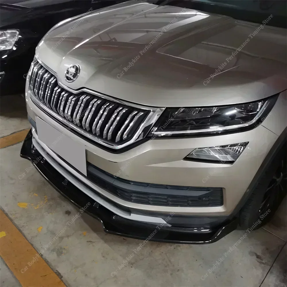 Car Front Bumper Lip Spoiler For Skoda Kodiaq Splitter Diffuser Retrofit Kodiaq MK1 NS NV TSI TDI 2017-2021 Bodykits Tuning