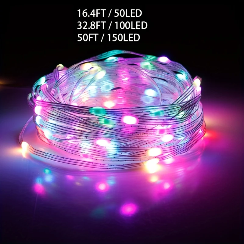 USB light Strip Smart RGB String Bluetooth Dream Color Light 5V Christmas Birthday Party Garland Decor Fairy Lights for Home