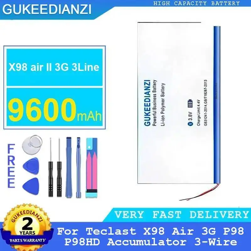 

Long-Lasting For Teclast X98 Air 3G P98 P98HD 3-Wire II 3Line Tablet Battery 9600mah