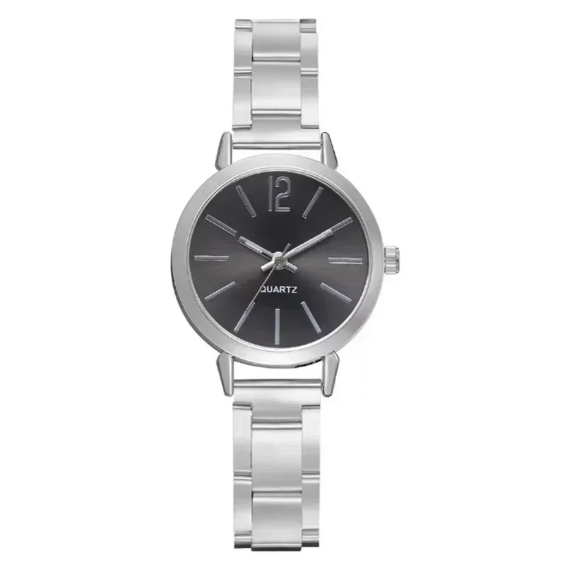 Relógio de pulso de quartzo redondo simples para mulheres, moda inoxidável, pulseira de ouro, relógios femininos, luxo, image 6
