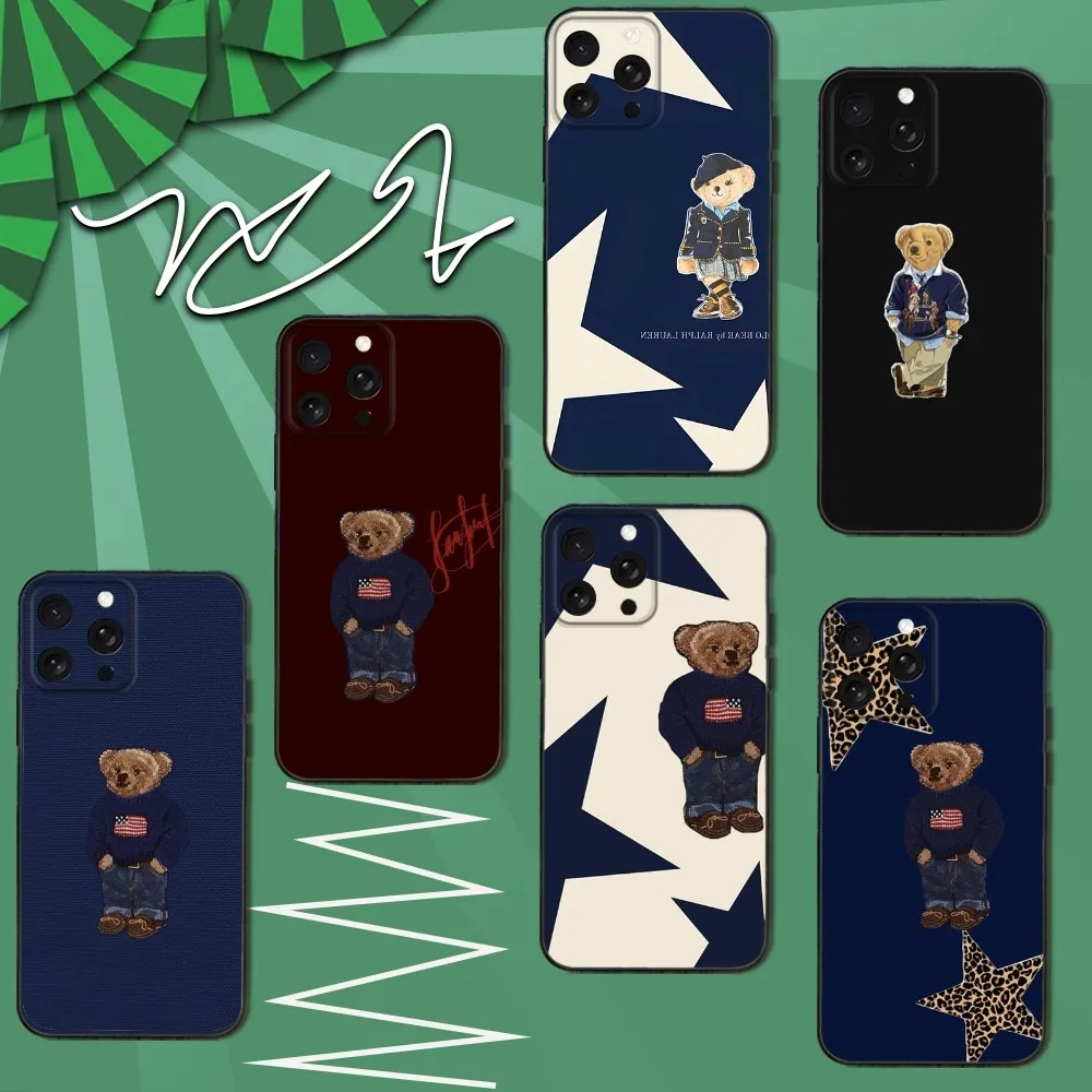 

Fashion Filous Bear Phone Case For iPhone 16e,16,15,14,13,12,11,Pro,X,XS,Max,XR,Plus,Mini Soft Black Cover