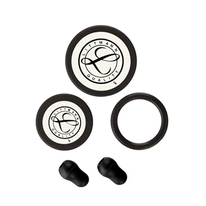 Medical Stethoscope Spare Parts Replacement Accessories Earplug Eartip Diaphragm Rim Assembly Kit Black for Littmann Classic III