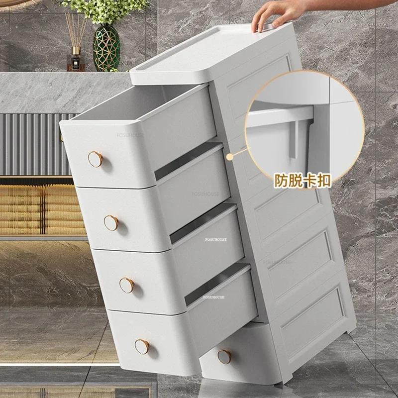 

20cm Gap Storage Bathroom Cabinets Nordic Bathroom Furniture Drawer-type Kitchen Multi-layer Cabinet Home Narrow Storage Shelf L