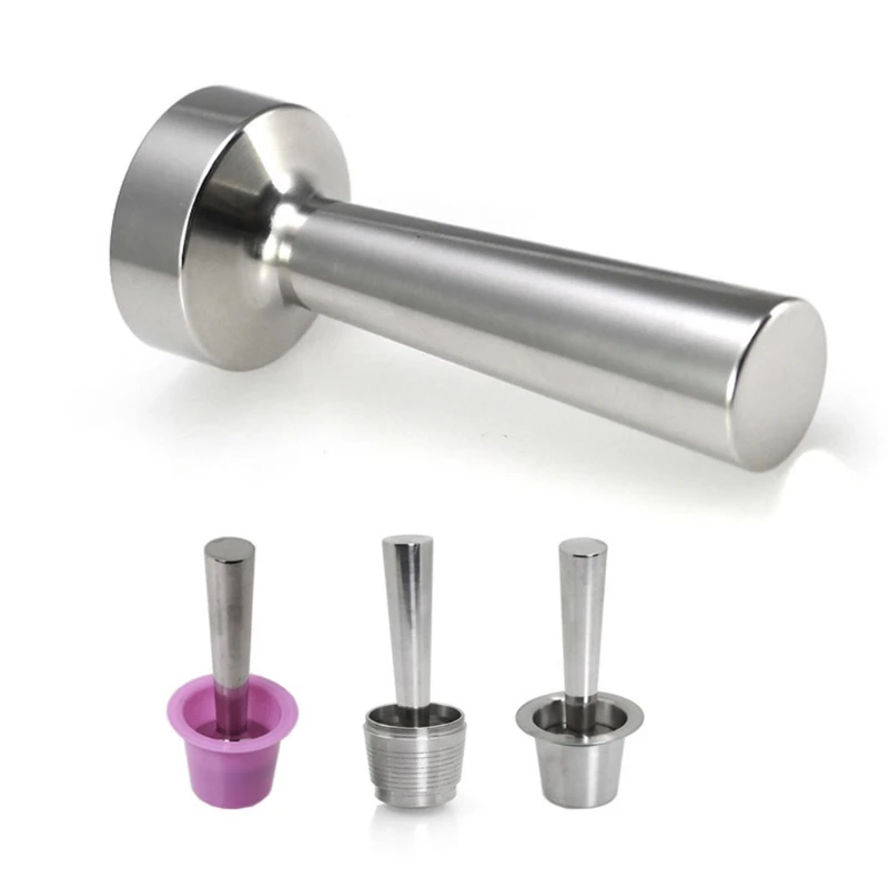 Coffee Pressing Powder Hammer Stuffer Stainless Steel Die Casting Plane Base Coffee Tamper for Coffee Bean Drop shipping