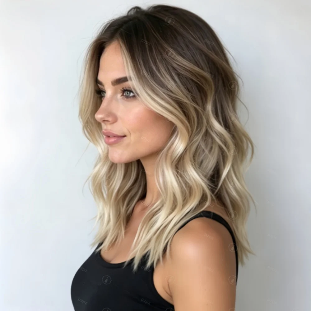 Natural 24Inch Ombre Blond Body Wave HD Lace Frontal Wigs Hair Pre Plucked Transparent Hair Wigs For Women Deep Part