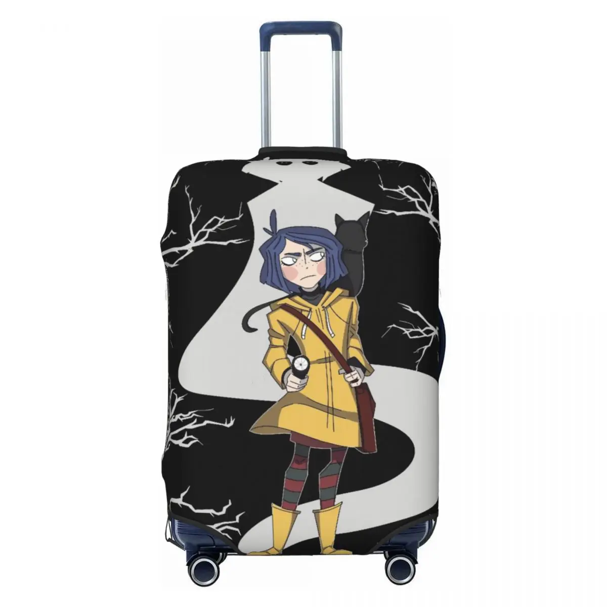 

Custom Coraline And Wybie Suitcase Cover Dust Proof Travel Luggage Covers for 18-32 inch