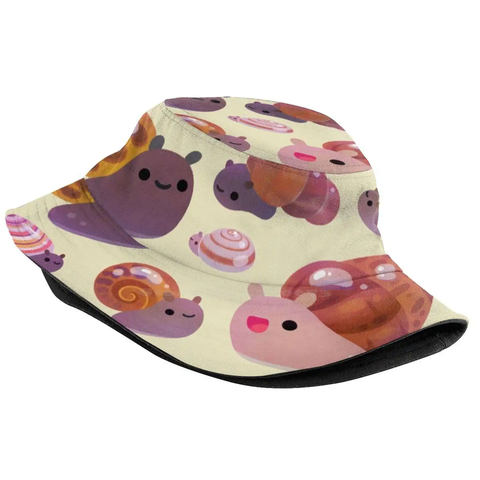 Land Snail - Pastel Sun Cap Fisherman Hat Bucket Hats Goblincore Pikaole Gastropod Shell Spring Ghana Tiger Snail Cottagecore