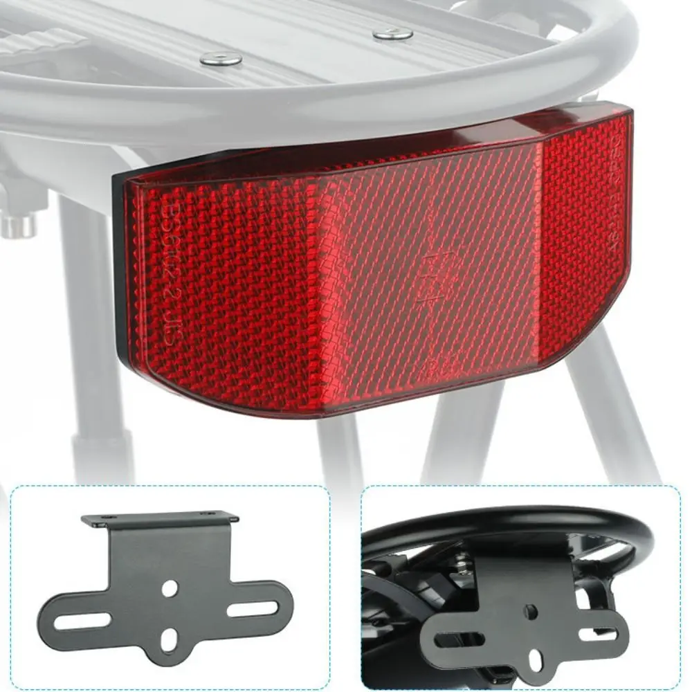 Metal Acrylic Bicycle Rear Light Red Black Vertical Horizontal Install Bike Rack Reflector Luggage Carrier Mount Bicycle