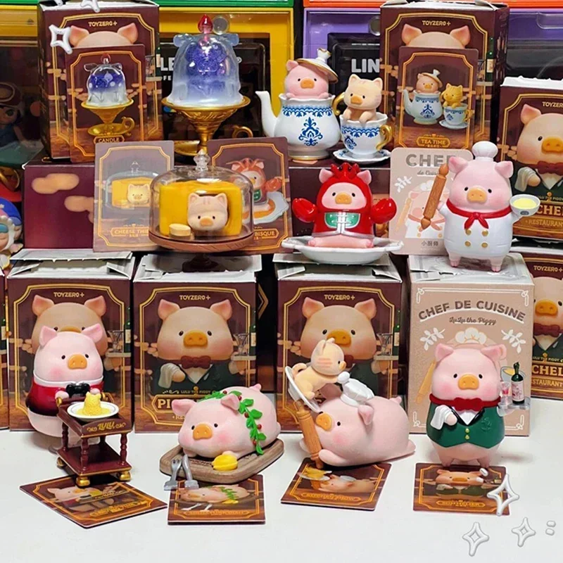 

Kawaii Lulu Pig Five-star Restaurant Series Blind Box Anime Figure Piggy Model Ornament Children Toys Collect Mystery Box