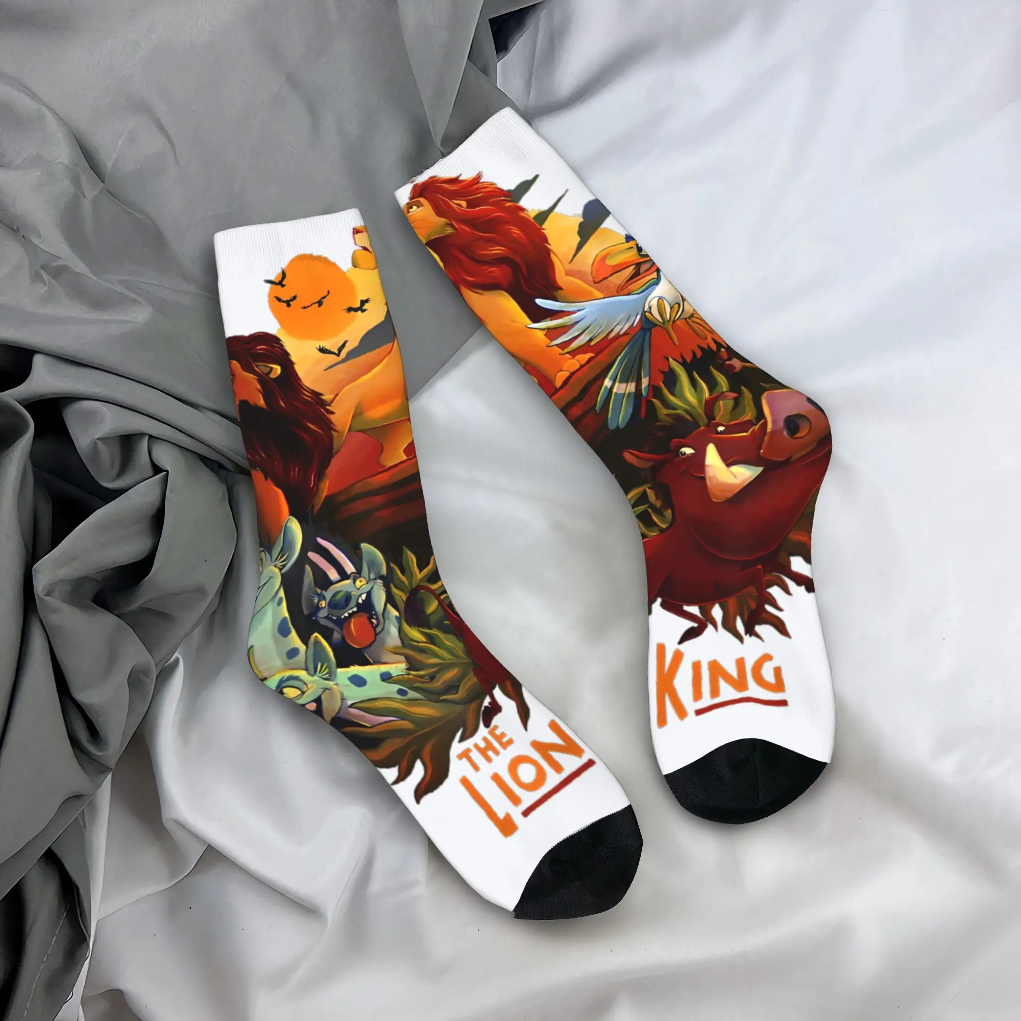 

Lion King Main Cast Socks Pattern Stockings Non-Slip Unisex Men Socks Breathable Winter Korean Running Socks