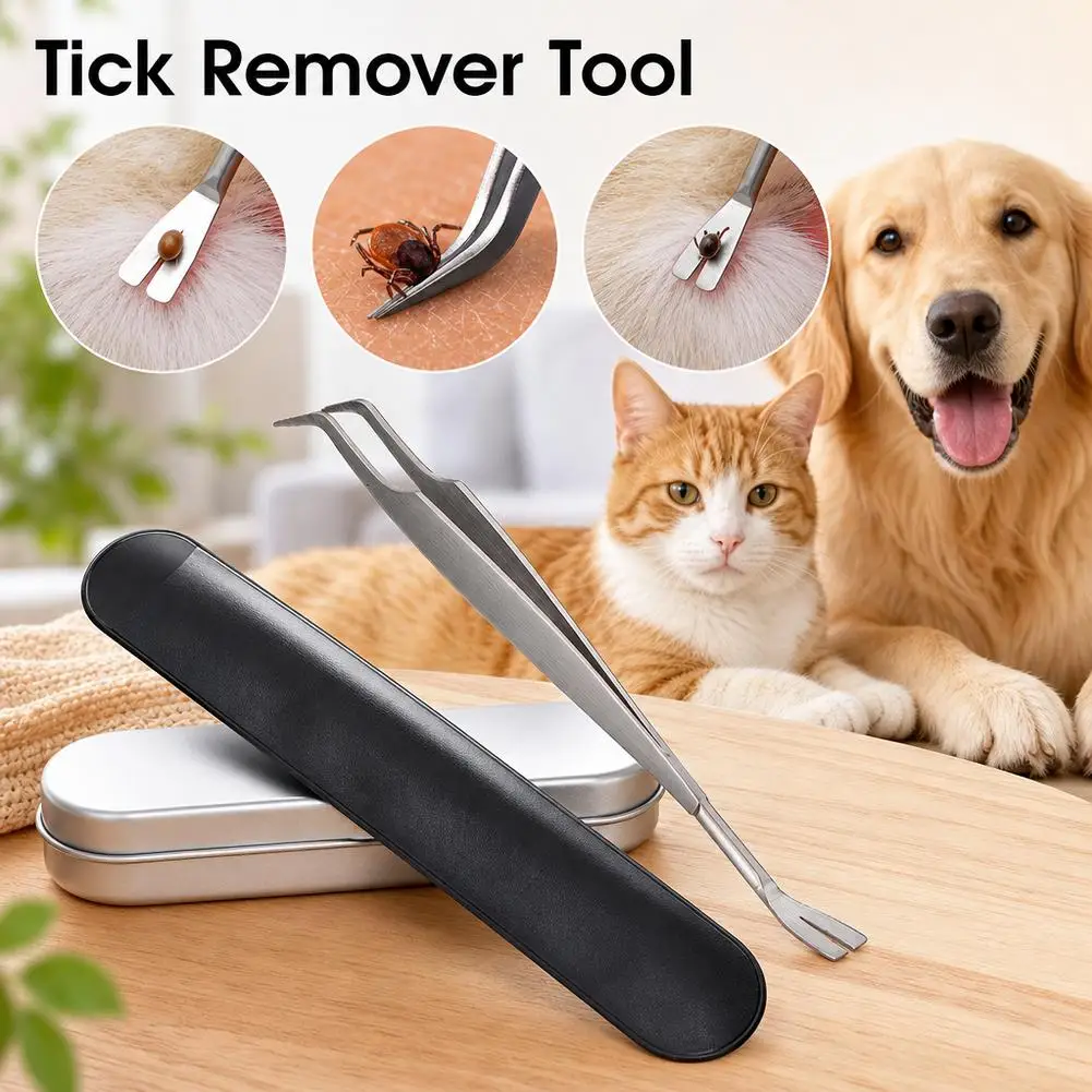 2 in 1 Tick Remover Tool Professional Removal Tweezers for Humans & Pets Pets Flea and Tick Removal Remover Tools