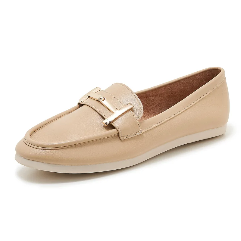 

2025 Spring and Autumn New Fashionable Buckle Style Women's Comfortable and Lightweight Shallow Mouth Flat Shoes 2167-2