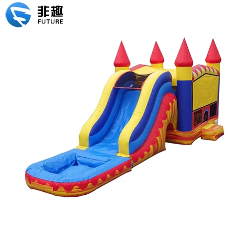 

Commercial Grade Inflatable Water Slides Big Wet Dry Combo Kids Jumper Jumping Slide Bounce House With Swimming Pool For Sale