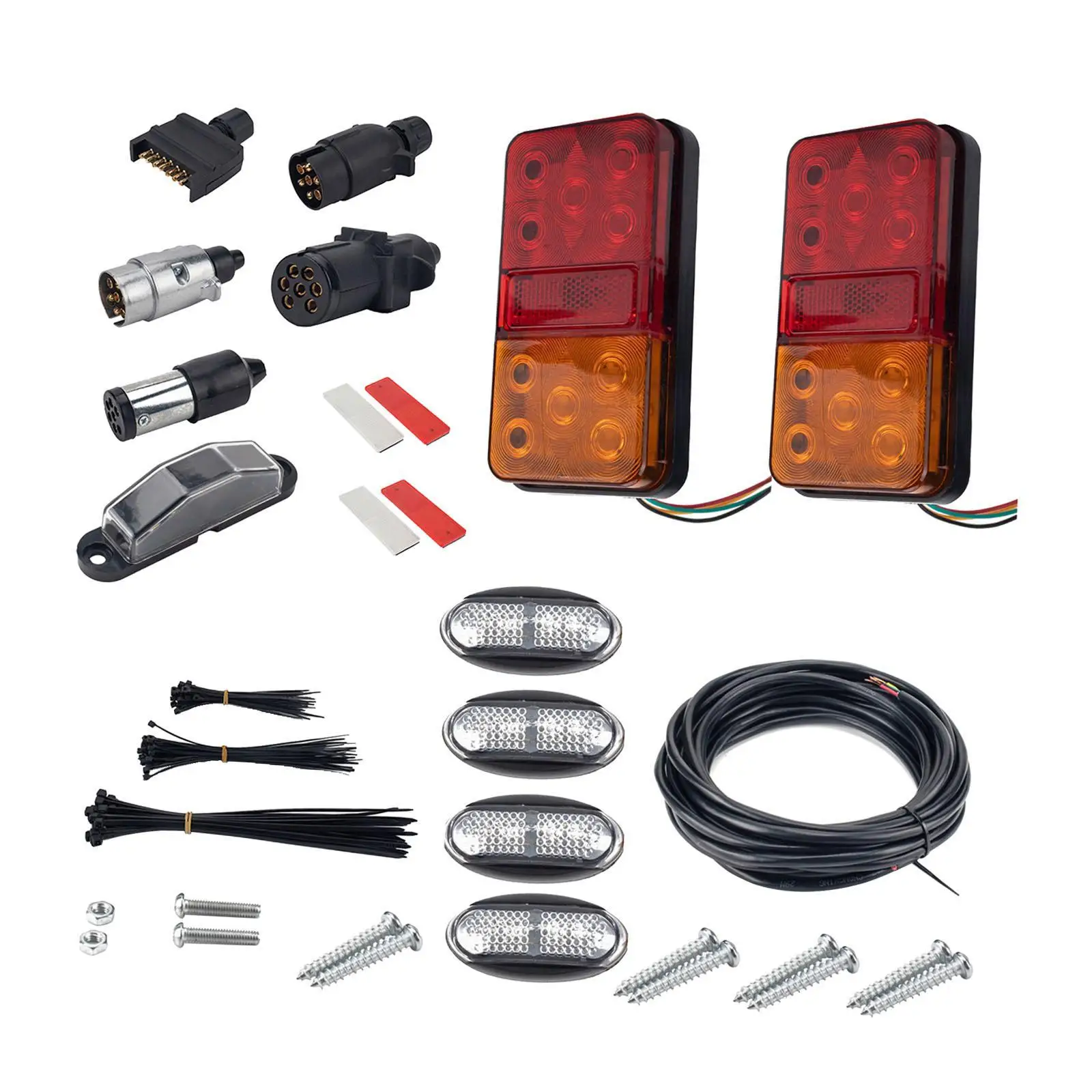 

2 Pieces Generic Truck Tail Lights Spare Parts Professional Easily Install Replacing Turn Signal Lamp Trailer Rear Brake Light