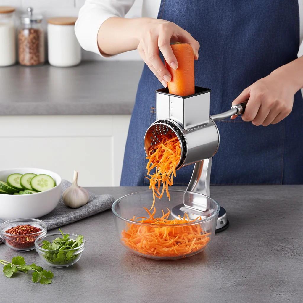 

Ручная кухонная терка, 5-лезвийная нарезка для сыра и овощей, вращающаяся терка из нержавеющей стали, измельчитель фруктов для орехов для домашнего ресторана