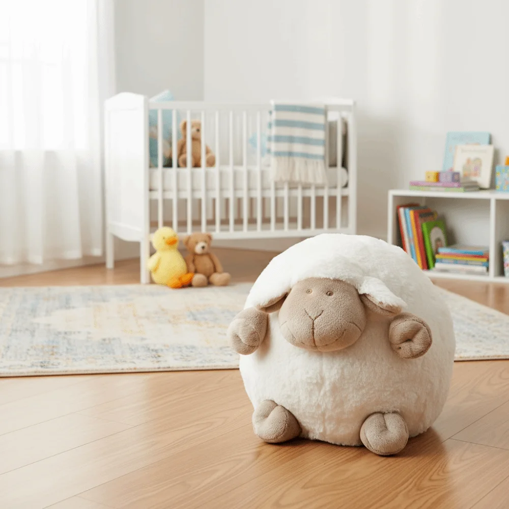 

Мягкая игрушка-овечка: пушистая плюшевая кукла-ягненок, уютная, приятная на ощупь, мягкая игрушка-овечка для декора спальни