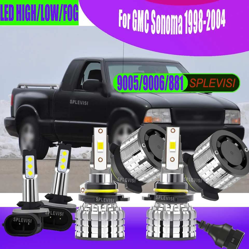 

9005/9006/881 Kit Cold Weather Proven - Complete LED Headlight & Fog Light For GMC Sonoma 1998 1999 2000 2001 2002 2003 2004