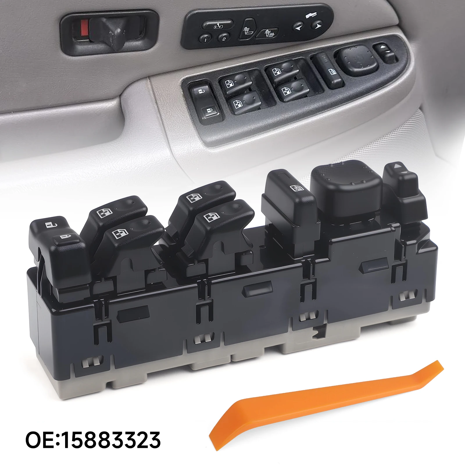 

For 2003-2007 Chevy GMC Cadillac Black Driver Side Master Power Window Switch OE 15883323 15112974 Window Control Switch Button