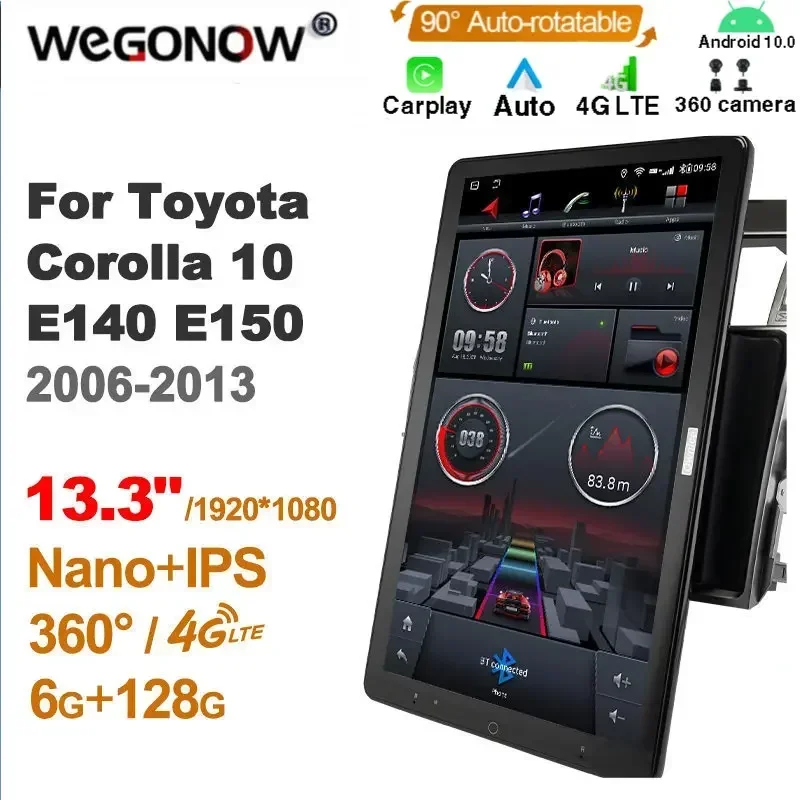 TS10 Android 10.0 Ownice Car Radio Auto for Toyota Corolla 10 E140 E150 2006-2013 13.3'' No DVD support Quick Charge 1920*1080