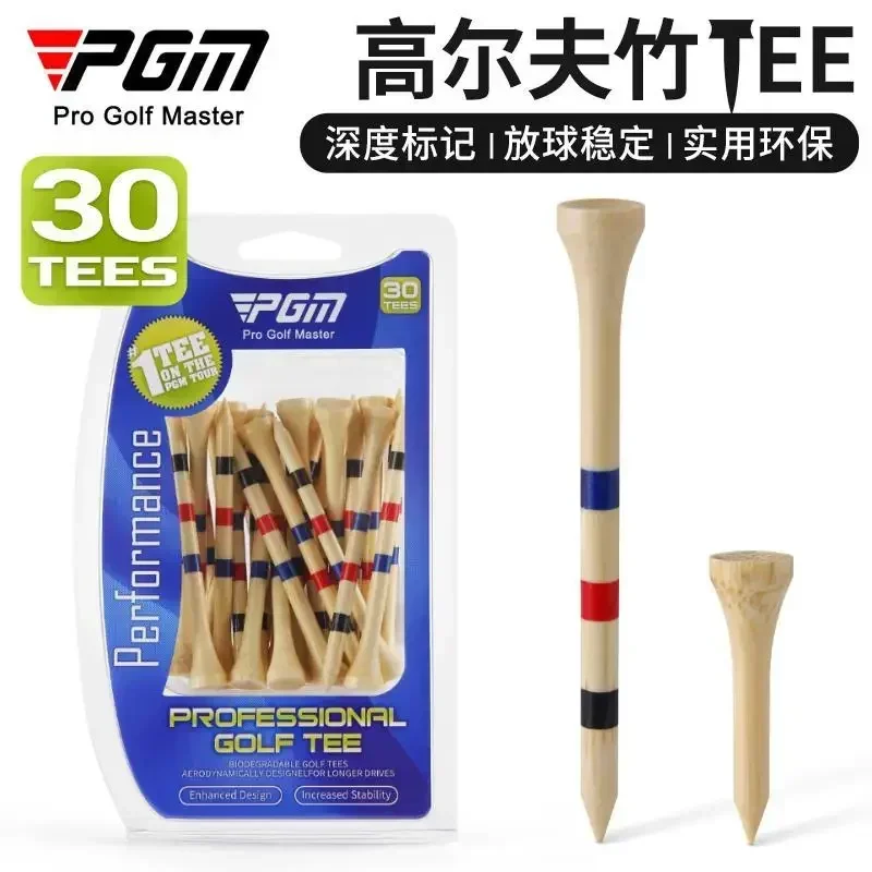 PGM Golf Bamboo Tee Adjustable Height Ball Pin Length Golf Item Depth Mark Tees QT030