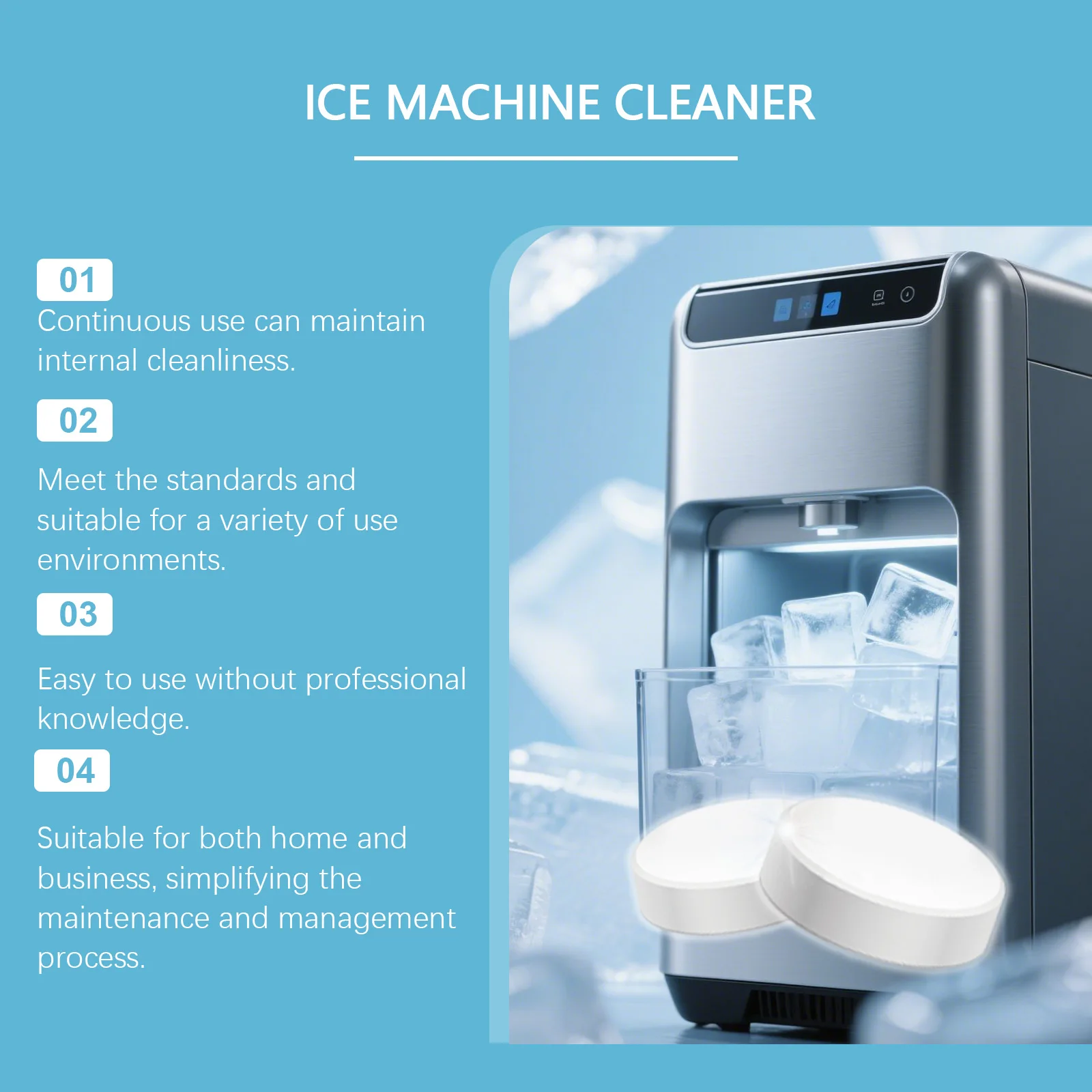 منظف آلة صنع الثلج الآمن من النيكل - إزالة لآلة الترسبات الفوارة لطيفة من الكلسية والمياه الصلبة - مثالية لصواني الثلج #2
