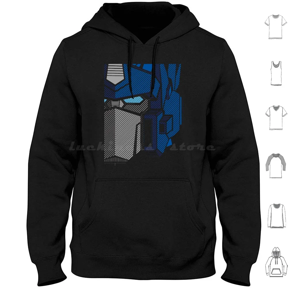 026 Full Hoodie Cotton Long Sleeve Head Anime Manga Stripes Texture Mecha Robot Bay Autobot Decepticon Classic Fanart 80s