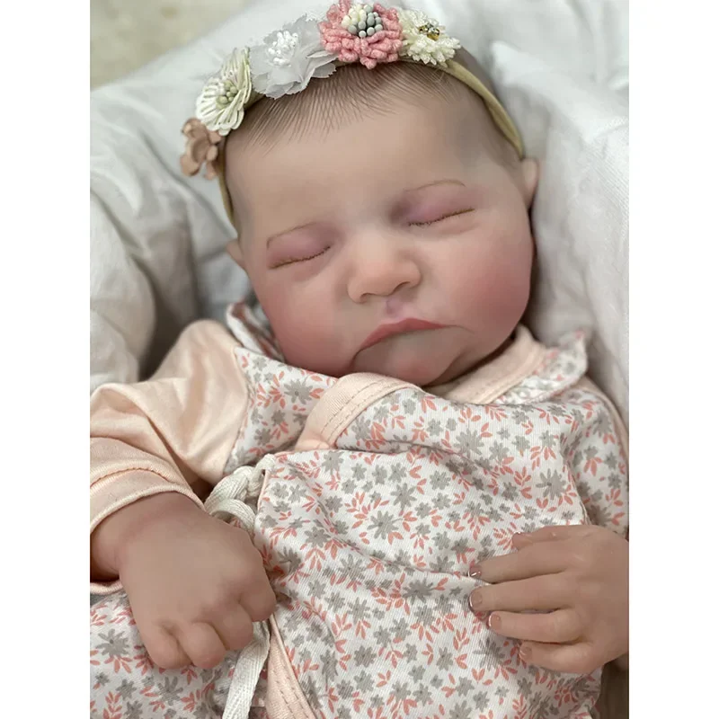 48cm  Sleeping Levi Newborn Baby Size Already Finished Reborn Baby Doll 3D Skin Hand Detailed Painted Skin Visible Veins