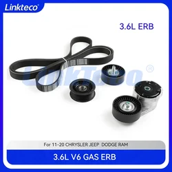 Engine Timing Belt Kit Drive Idler Pulley Serpentine Belt Tensioner Kit Fit 3.6 L ERB For JEEP Dodge Grand Caravan Chrysler 3.6L