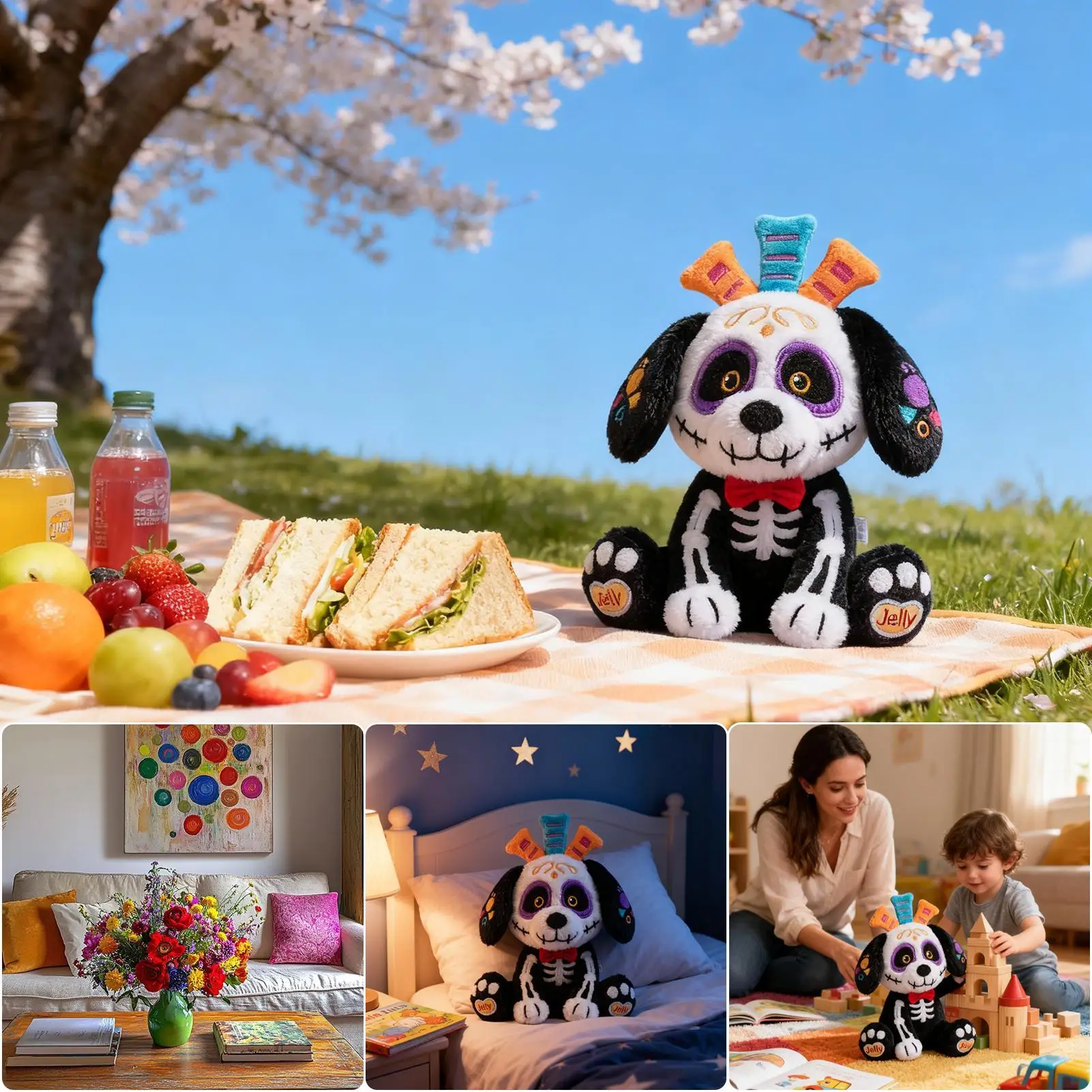 

Halloween Dog Skellington Plush Doll Gothic Skull Ghost Dog plush toy Terror Skull Ghost Christmas Day/Valentine's Day Gifts