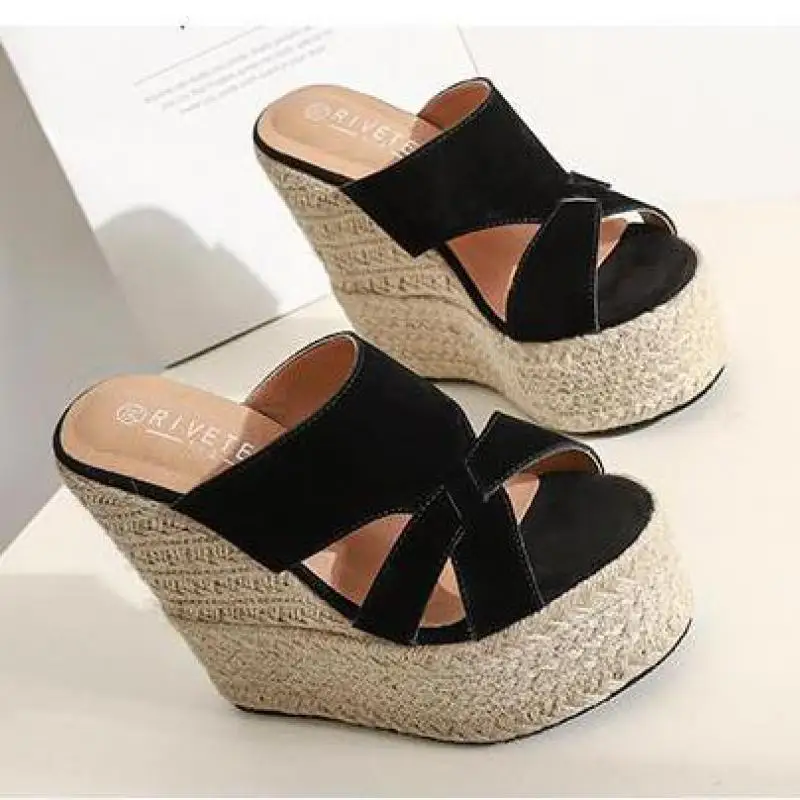 Women Sandals In Summer  Wedges Heels Platform Footwear 14cm High Heels Sandals Shoes For Lady - view 6