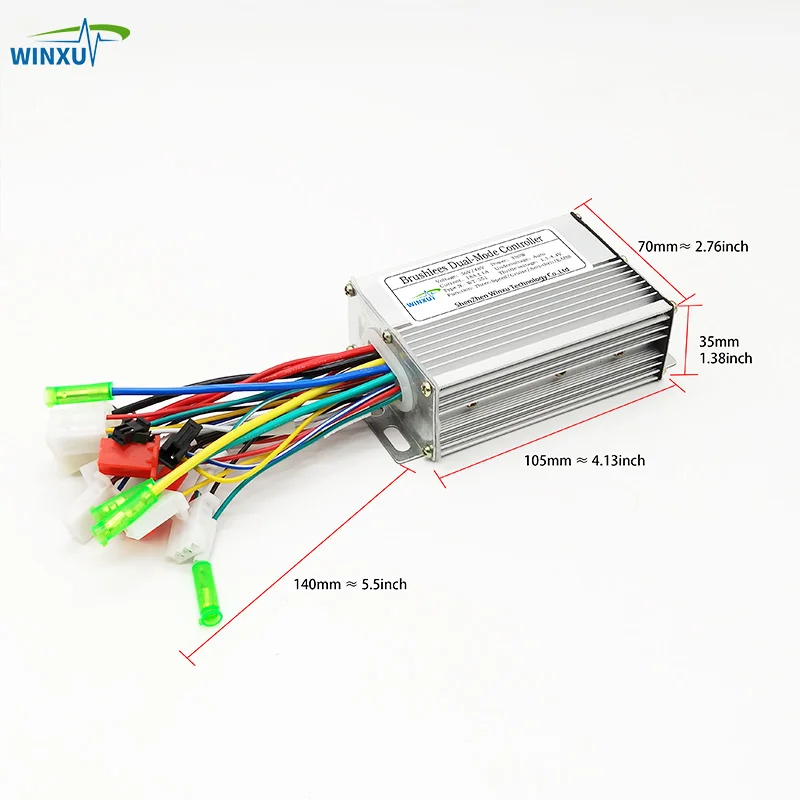 Motor sin escobillas de 36V, 48V, 350W, 18a, controlador de modo Dual para bicicleta eléctrica, bicicleta eléctrica, Scooter, motocicleta